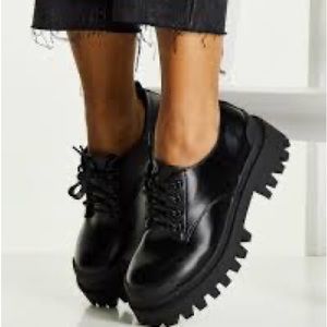 Asos Mayan Chunky Lace Up Shoes Sz 10